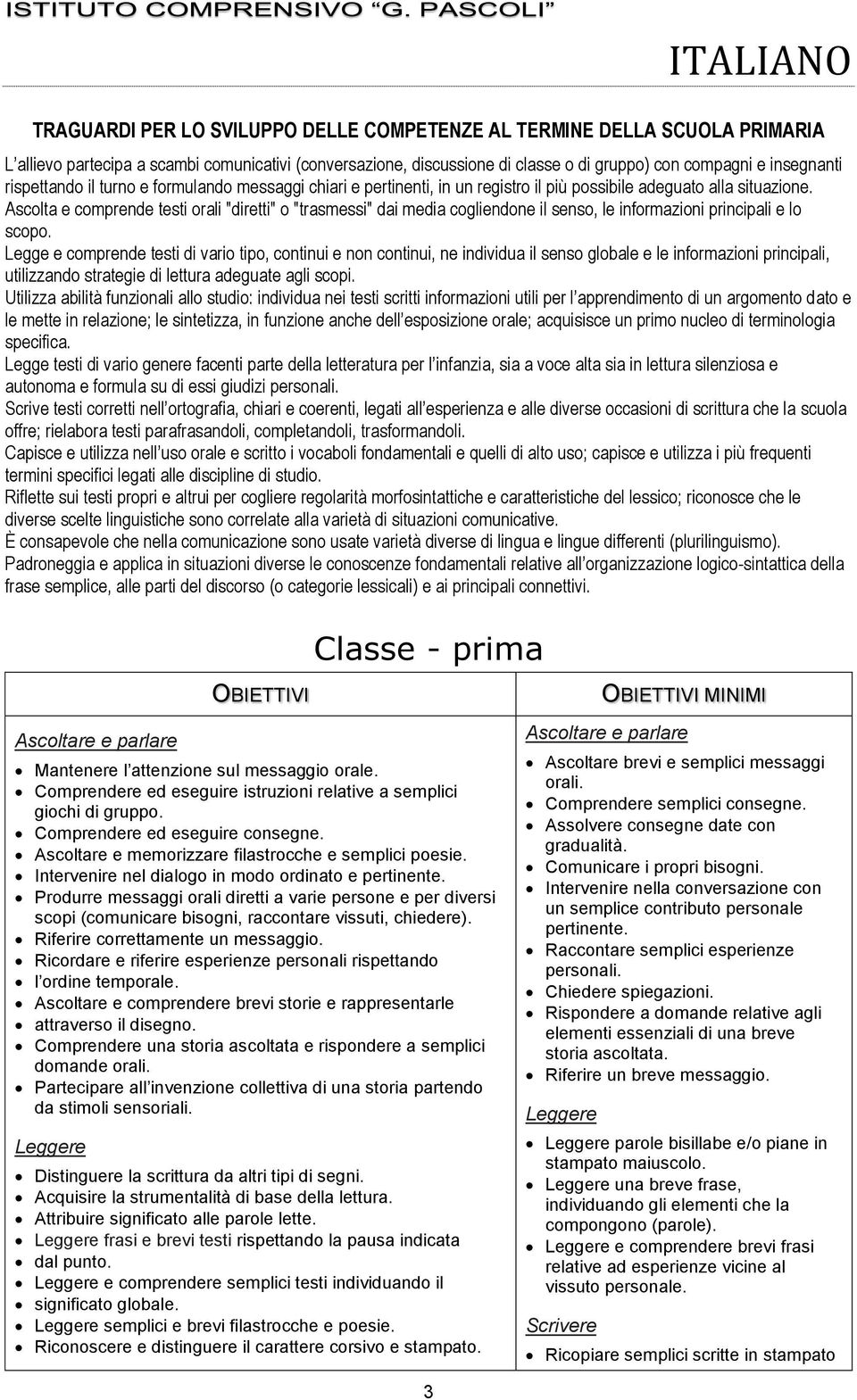 Ascolta e comprende testi orali "diretti" o "trasmessi" dai media cogliendone il senso, le informazioni principali e lo scopo.