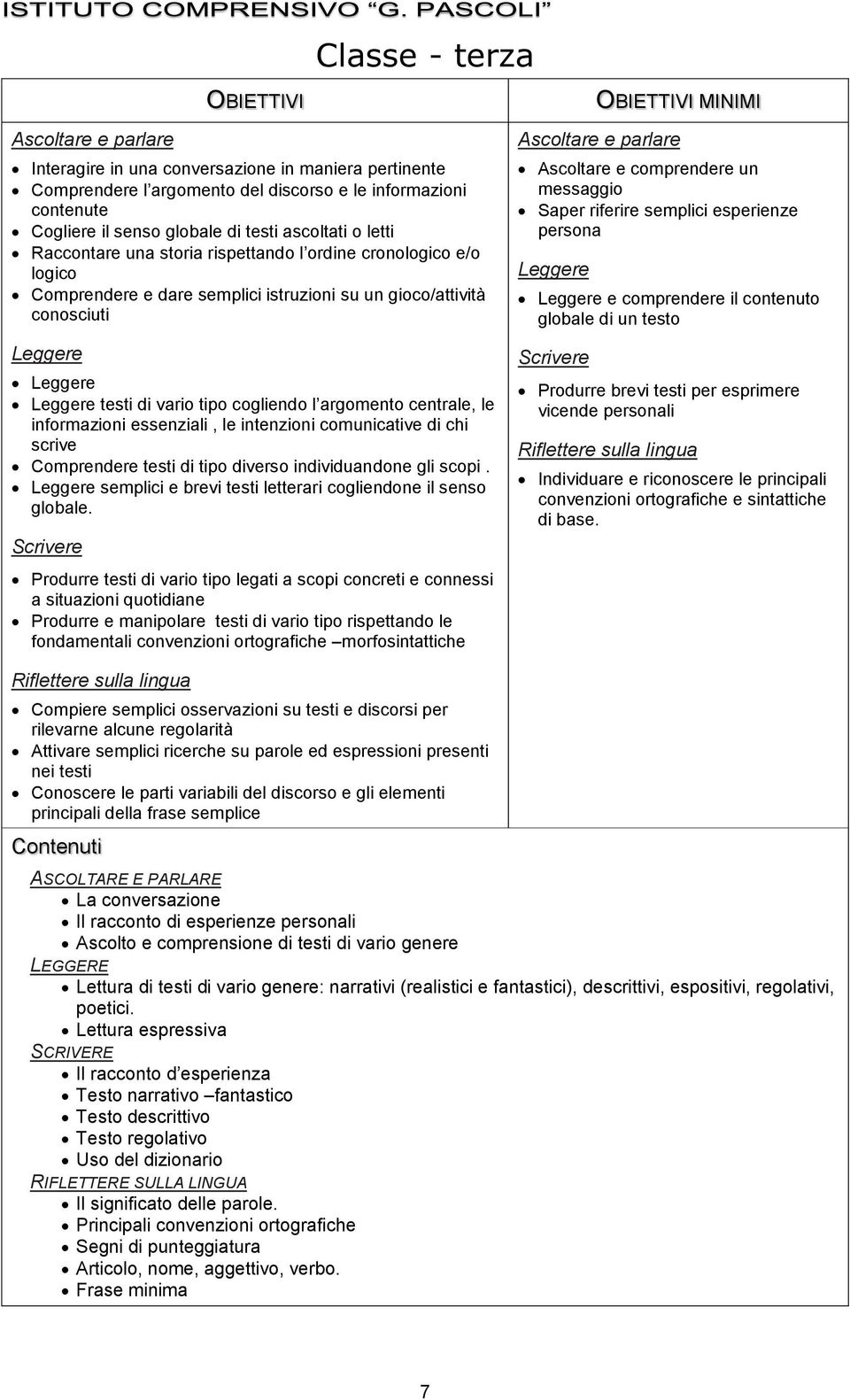 l argomento centrale, le informazioni essenziali, le intenzioni comunicative di chi scrive Comprendere testi di tipo diverso individuandone gli scopi.