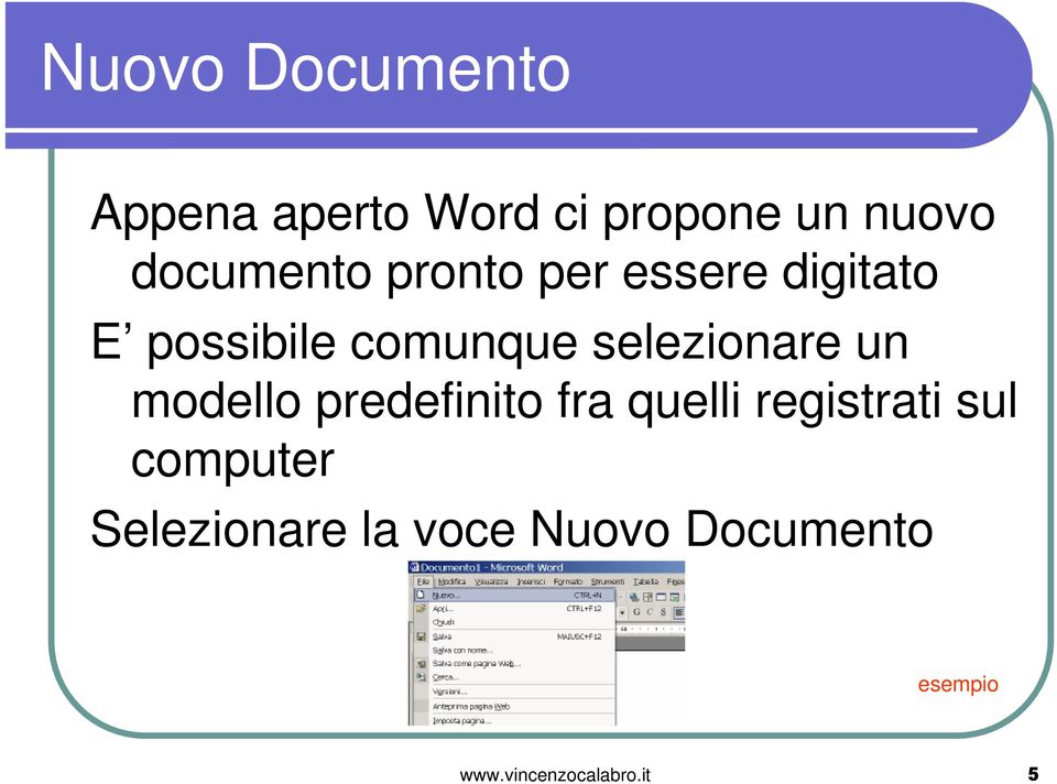 selezionare un modello predefinito fra quelli registrati sul