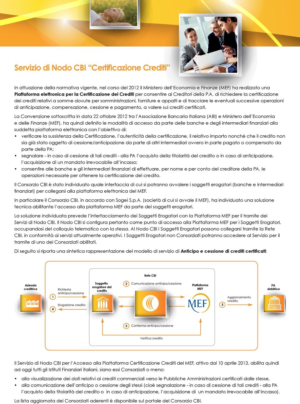 di richiedere la certificazione dei crediti relativi a somme dovute per somministrazioni, forniture e appalti e di tracciare le eventuali successive operazioni di anticipazione, compensazione,