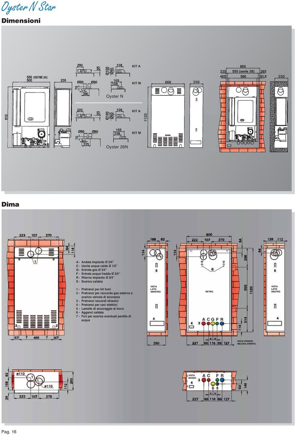 fumi 12 Pretranci per kit fumi AM 2 Pretranci per raccordo gas esterno e Pretranci per raccordo gas esterno e scarico valvola di sicurezza scarico valvola di sicurezza Pretranci raccordi idraulici 4