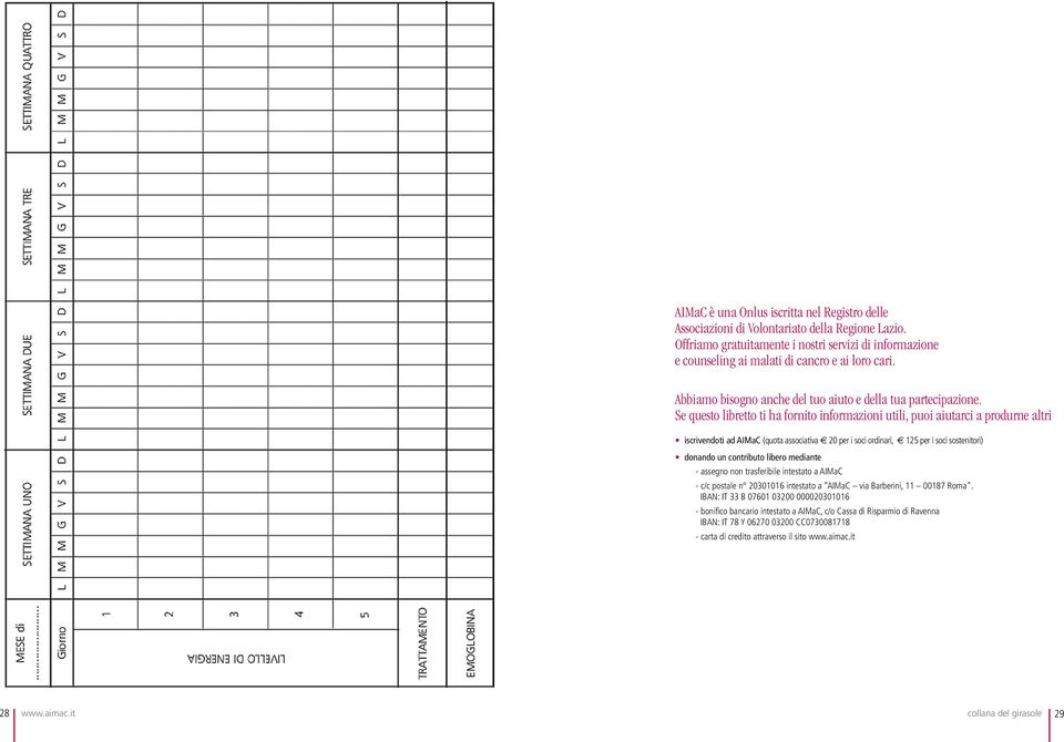 Se questo libretto ti ha fornito informazioni utili, puoi aiutarci a produrne altri iscrivendoti ad AIMaC (quota associativa e 20 per i soci ordinari, e 125 per i soci sostenitori) donando un