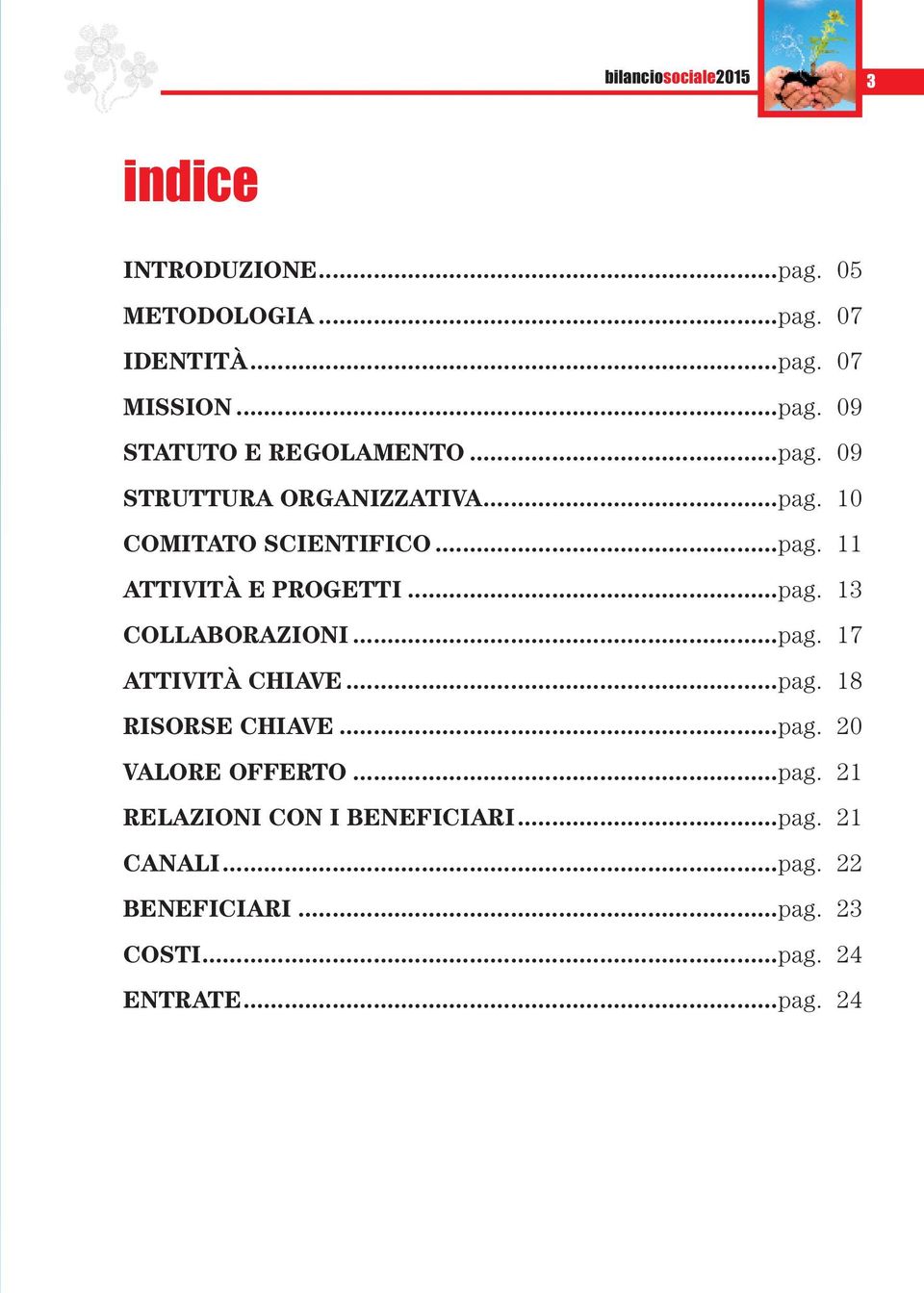 ..pag. 17 ATTIVITÀ CHIAVE...pag. 18 RISORSE CHIAVE...pag. 20 VALORE OFFERTO...pag. 21 RELAZIONI CON I BENEFICIARI.