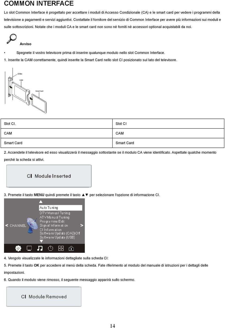 Notate che i moduli CA e le smart card non sono né forniti né accessori optional acquistabili da noi.