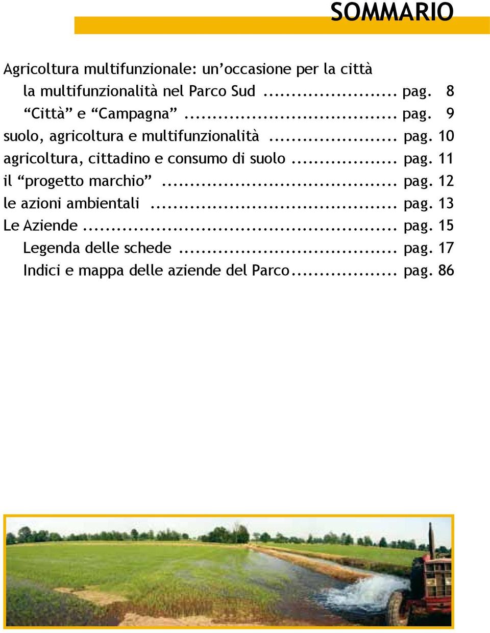 .. pag. 11 il progetto marchio... pag. 12 le azioni ambientali... pag. 13 Le Aziende... pag. 15 Legenda delle schede.