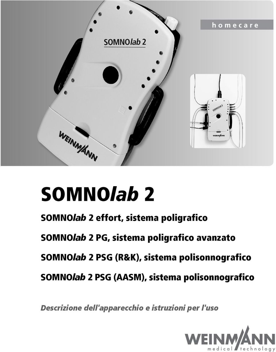 sistema polisonnografico SOMNOlab 2 PSG (AASM), sistema