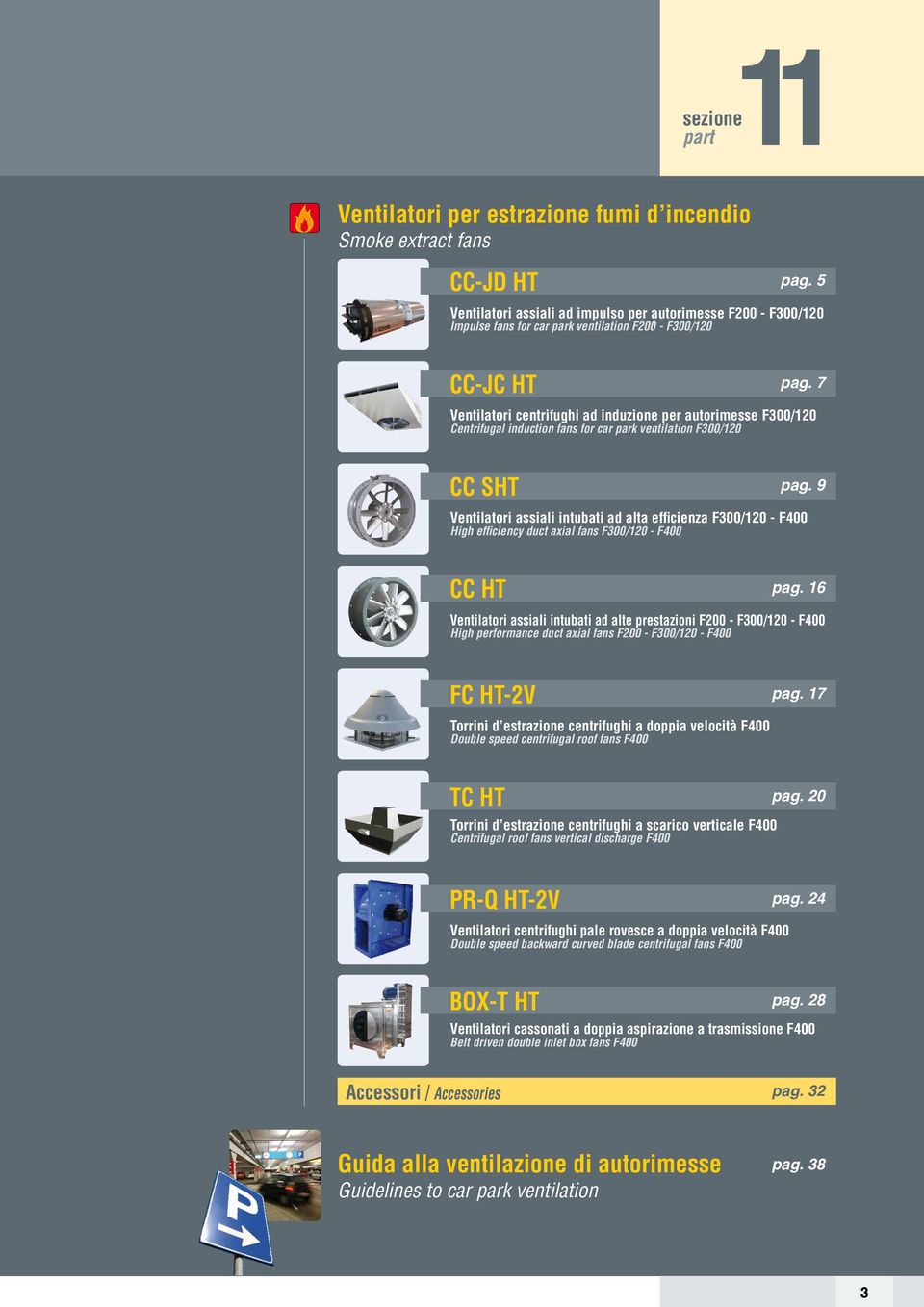 7 Ventilatori centrifughi ad induzione per autorimesse F300/120 Centrifugal induction fans for car park ventilation F300/120 CC SHT pag.