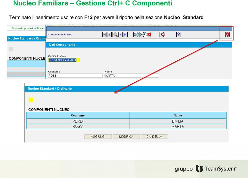 inserimento uscire con F12 per