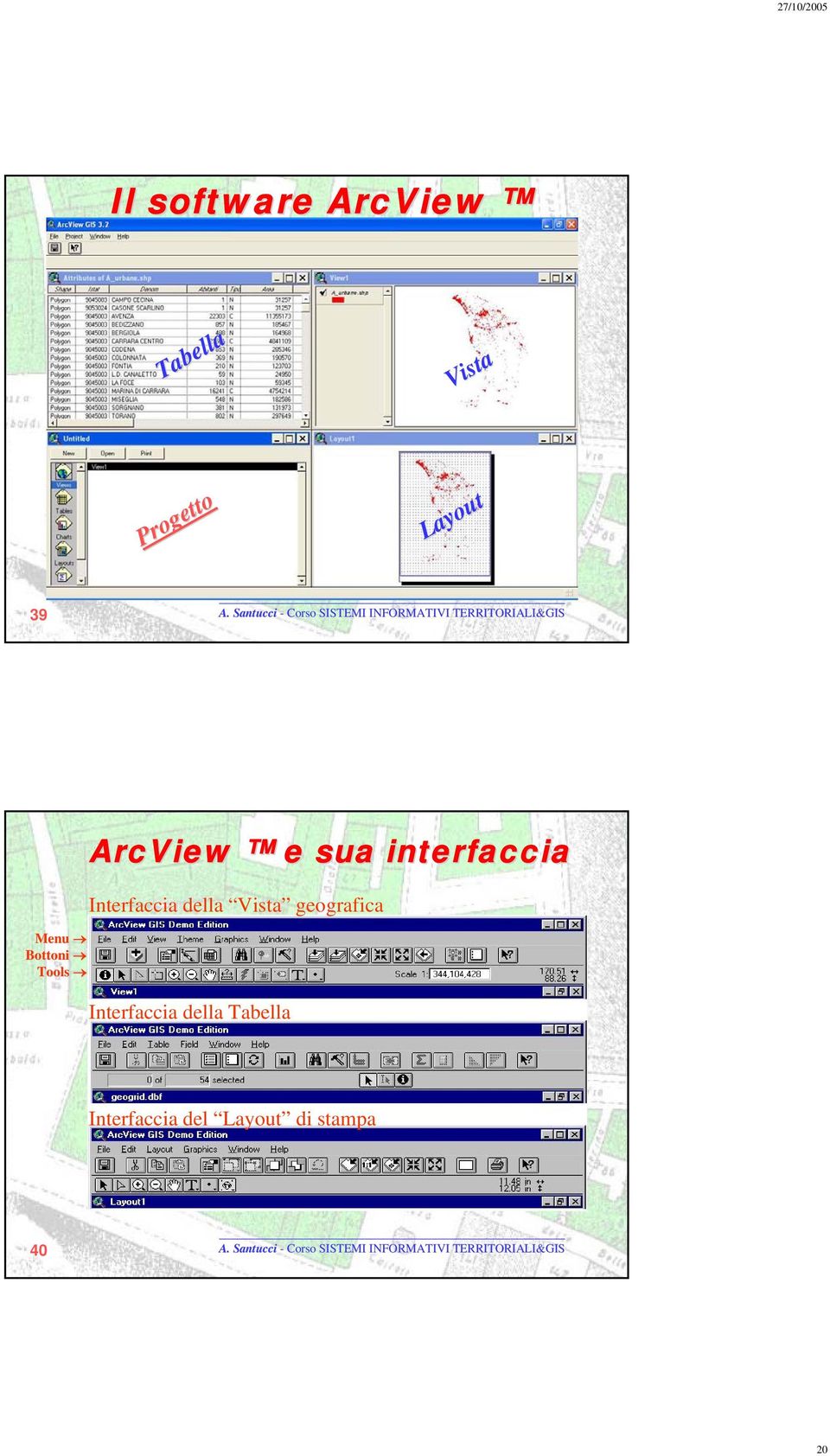 Interfaccia della Vista geografica Interfaccia