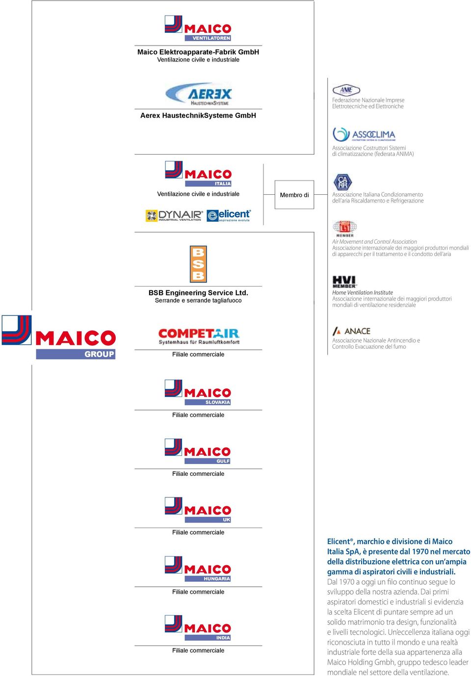 Association Associazione internazionale dei maggiori produttori mondiali di apparecchi per il trattamento e il condotto dell aria BSB Engineering Service Ltd.