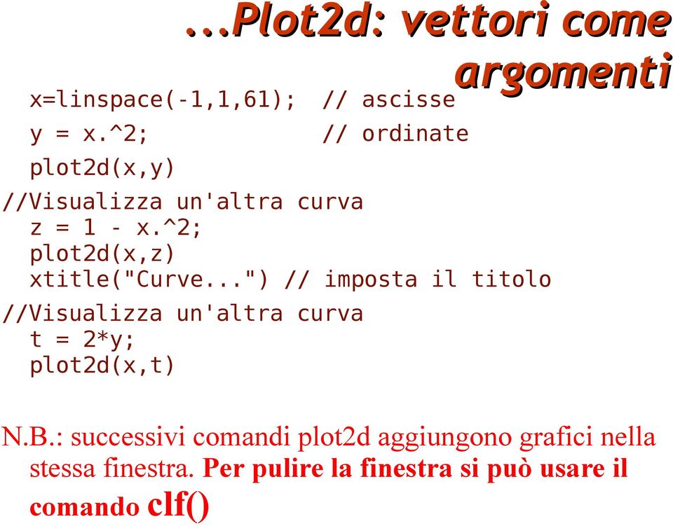 ^2; plot2d(x,z) xtitle("curve.