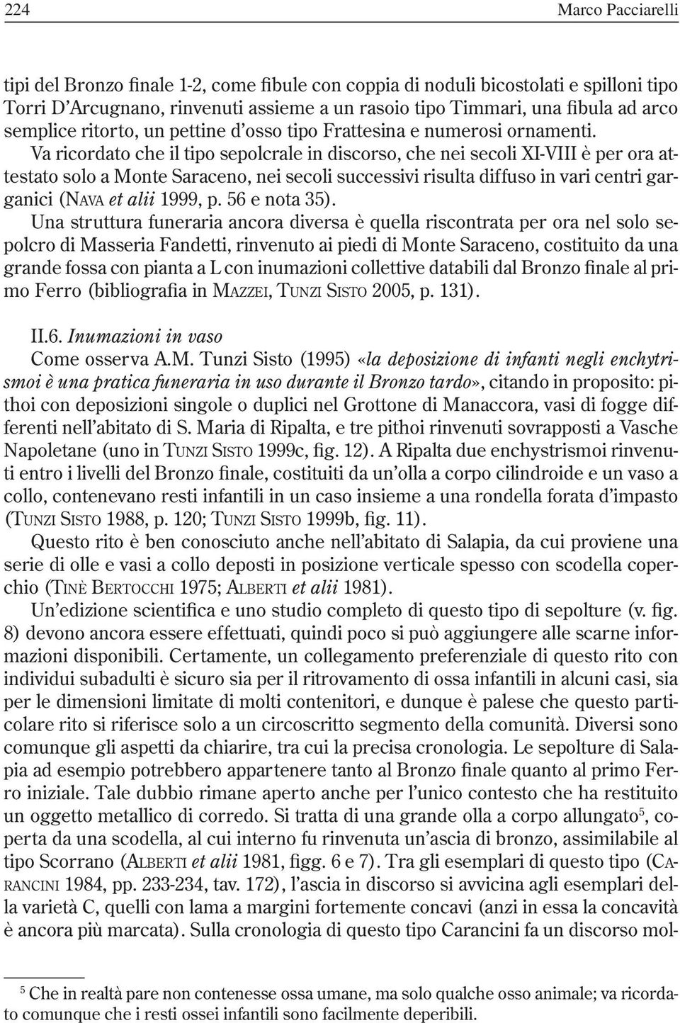 Va ricordato che il tipo sepolcrale in discorso, che nei secoli XI-VIII è per ora attestato solo a Monte Saraceno, nei secoli successivi risulta diffuso in vari centri garganici (NAVA et alii 1999, p.