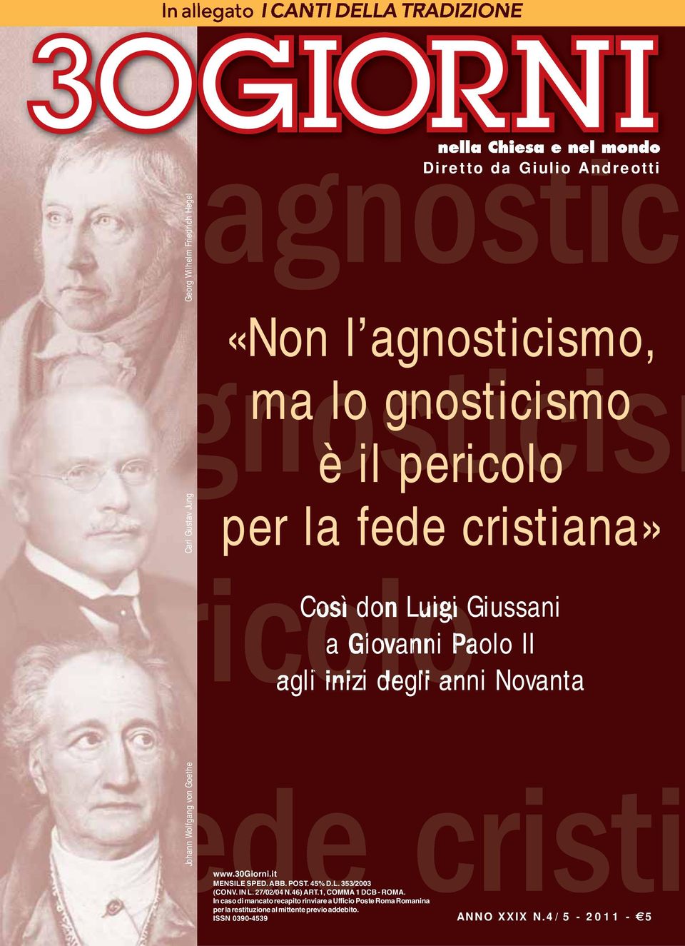 L. 27/02/04 ABB. N.46) POST. ART.1, 45% COMMA D.L. 353/2003 1 DCB - ROMA. In (CONV. caso di IN mancato L. 27/02/04 recapito N.46) rinviare ART.1, COMMA a Ufficio Poste 1 DCB Roma - ROMA.