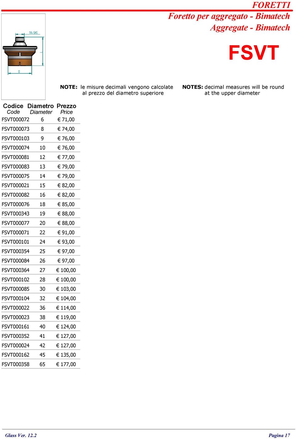 Price Diametro Prezzo Diameter Price FSVT0000 FSVT000 FSVT0000 FSVT0000 FSVT0000 FSVT0000 FSVT0000 FSVT0000 FSVT0000 FSVT000 FSVT0000