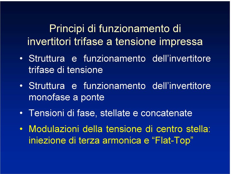 dell invertitore monofase a ponte Tensioni di fase, stellate e concatenate