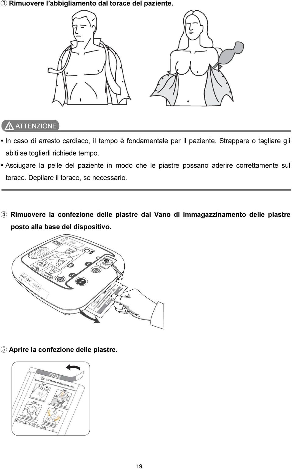 Strappare o tagliare gli abiti se toglierli richiede tempo.