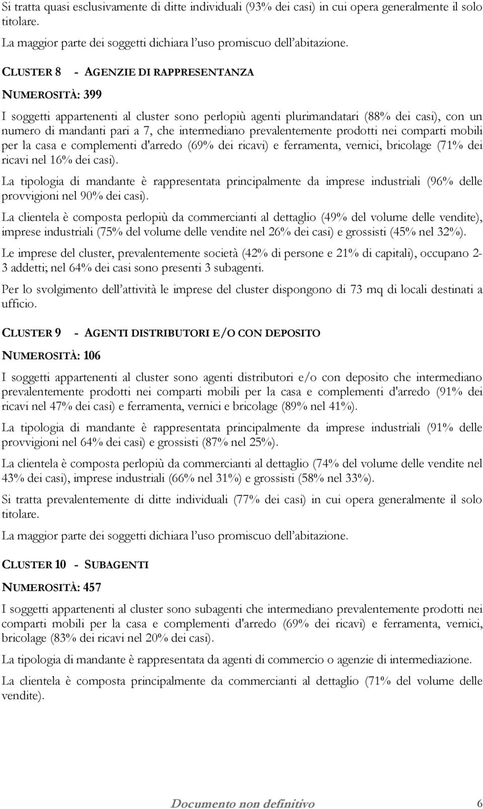 ferramenta, vernici, bricolage (71% dei ricavi nel 16% dei casi). La tipologia di mandante è rappresentata principalmente da imprese industriali (96% delle provvigioni nel 90% dei casi).