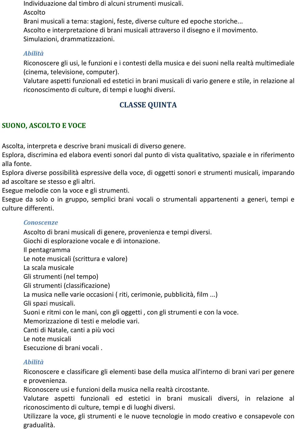 Riconoscere gli usi, le funzioni e i contesti della musica e dei suoni nella realtà multimediale (cinema, televisione, computer).