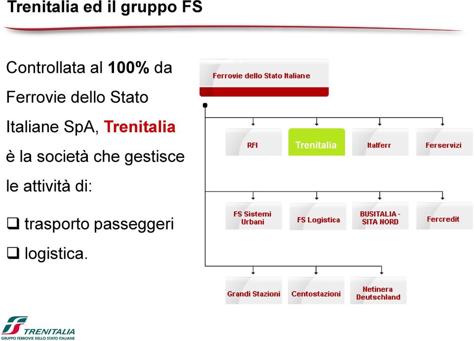 Trenitalia è la società che gestisce le