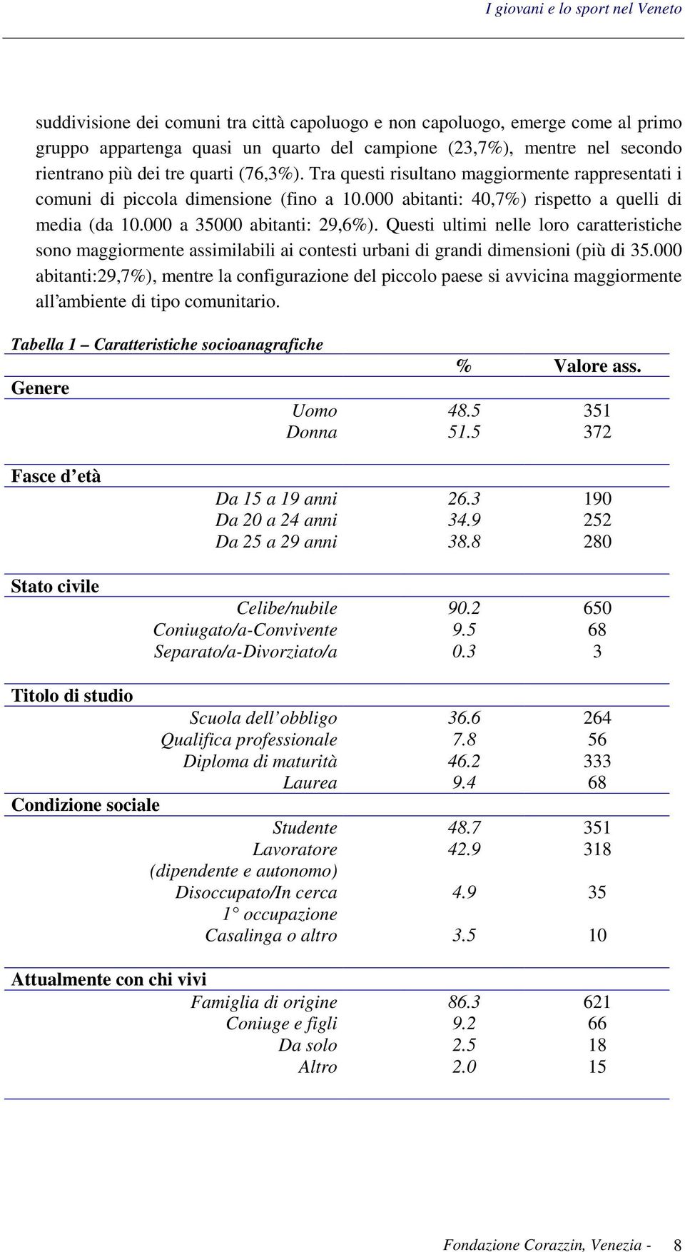 Questi ultimi nelle loro caratteristiche sono maggiormente assimilabili ai contesti urbani di grandi dimensioni (più di 35.