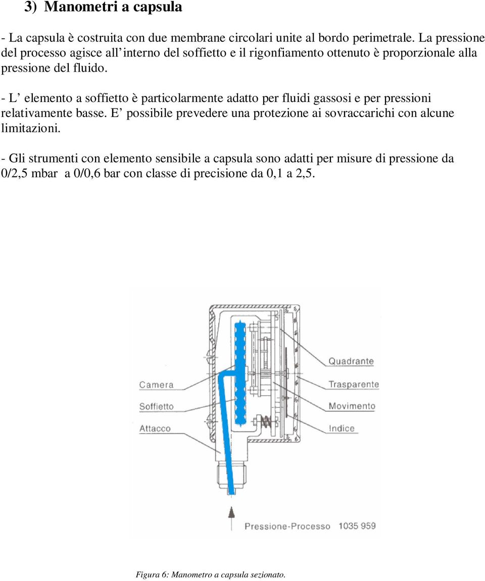 - L elemento a soffietto è particolarmente adatto per fluidi gassosi e per pressioni relativamente basse.