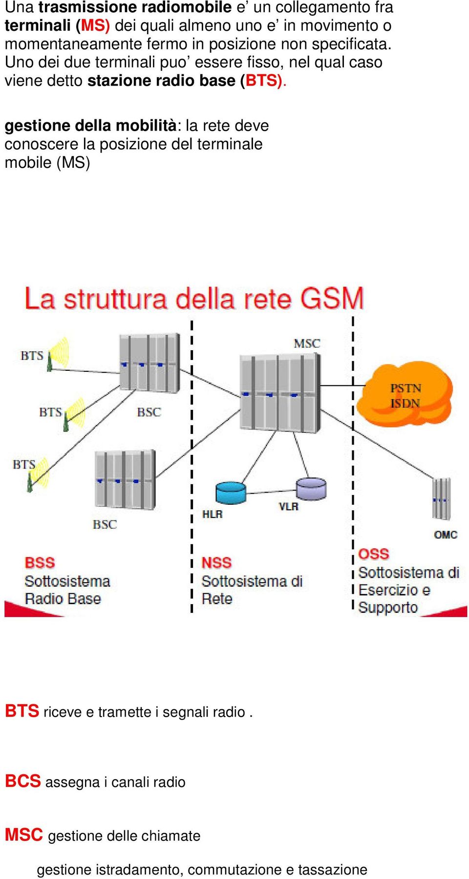 Uno dei due terminali puo essere fisso, nel qual caso viene detto stazione radio base (BTS).