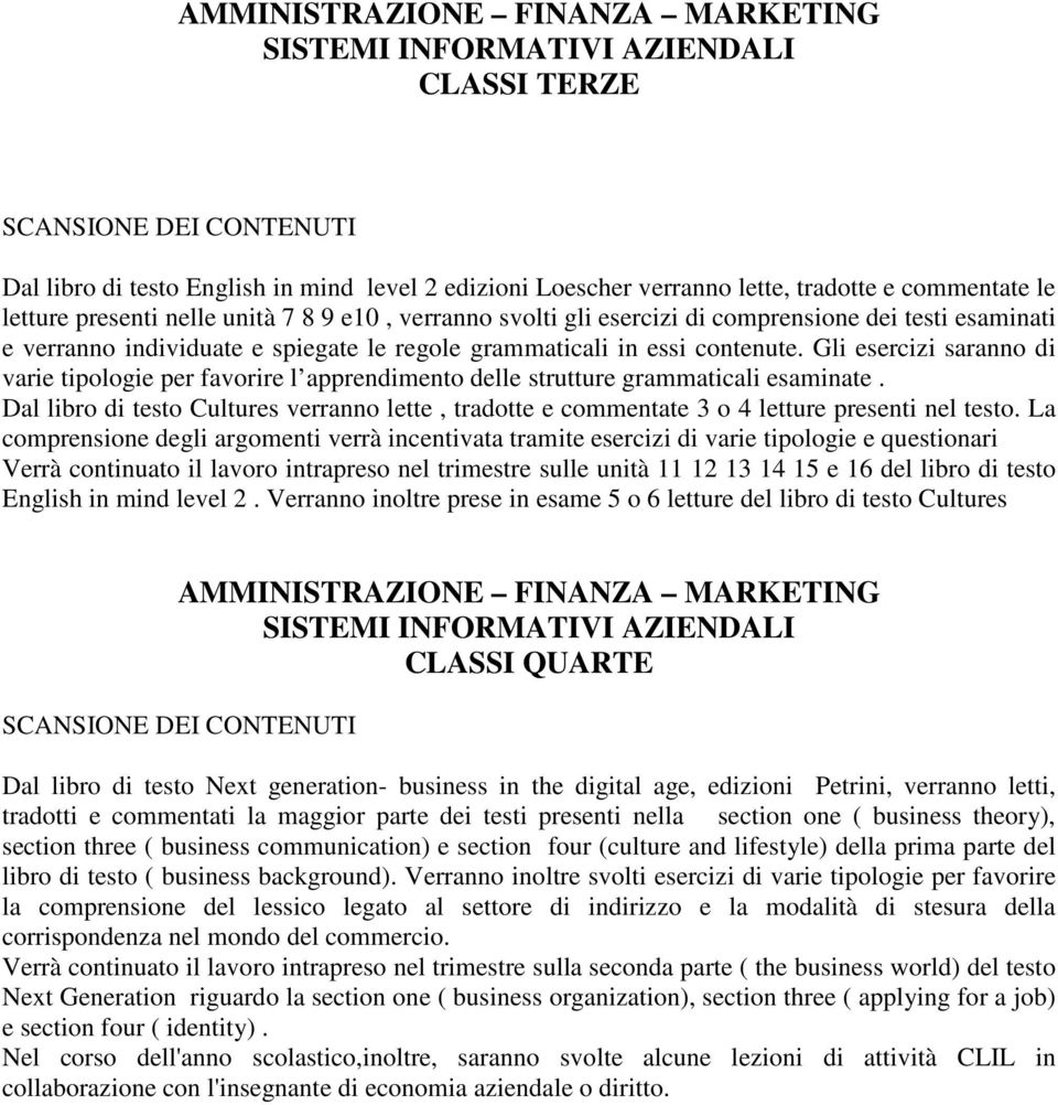 Gli esercizi saranno di varie tipologie per favorire l apprendimento delle strutture grammaticali esaminate.