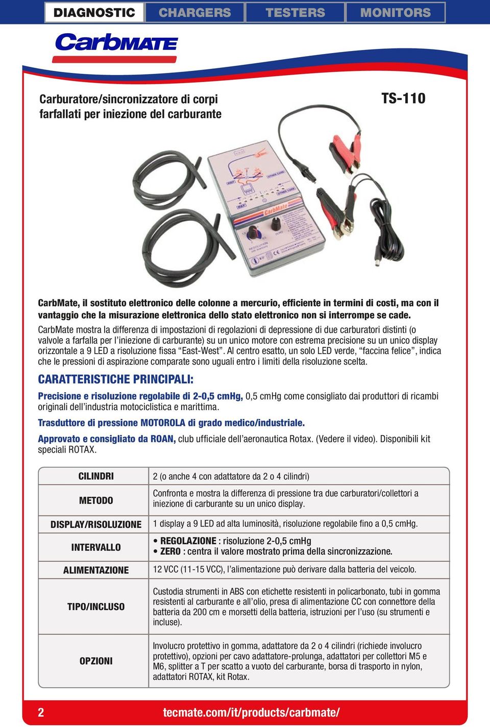 CarbMate mostra la differenza di impostazioni di regolazioni di depressione di due carburatori distinti (o valvole a farfalla per l iniezione di carburante) su un unico motore con estrema precisione