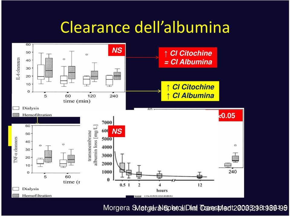 Cl Citochine Cl Albumina NS p<.5 Morgera S. Morgera et al.