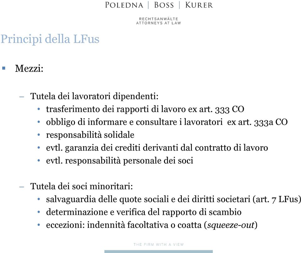 garanzia dei crediti derivanti dal contratto di lavoro evtl.