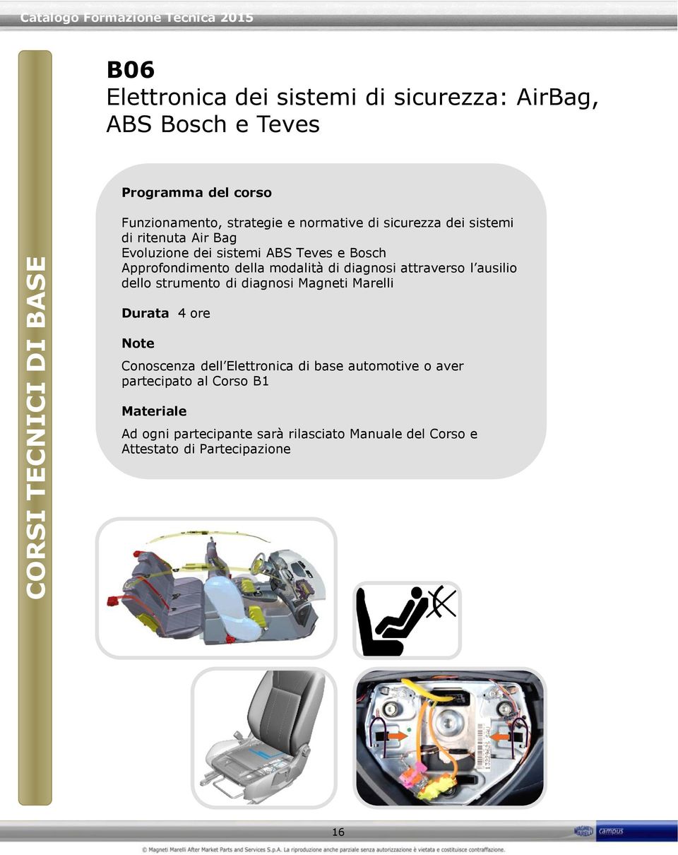 modalità di diagnosi attraverso l ausilio dello strumento di diagnosi Magneti Marelli Durata 4 ore Conoscenza dell