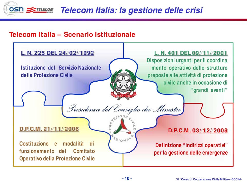 protezione civile anche in occasione di grandi eventi D.P.C.M.