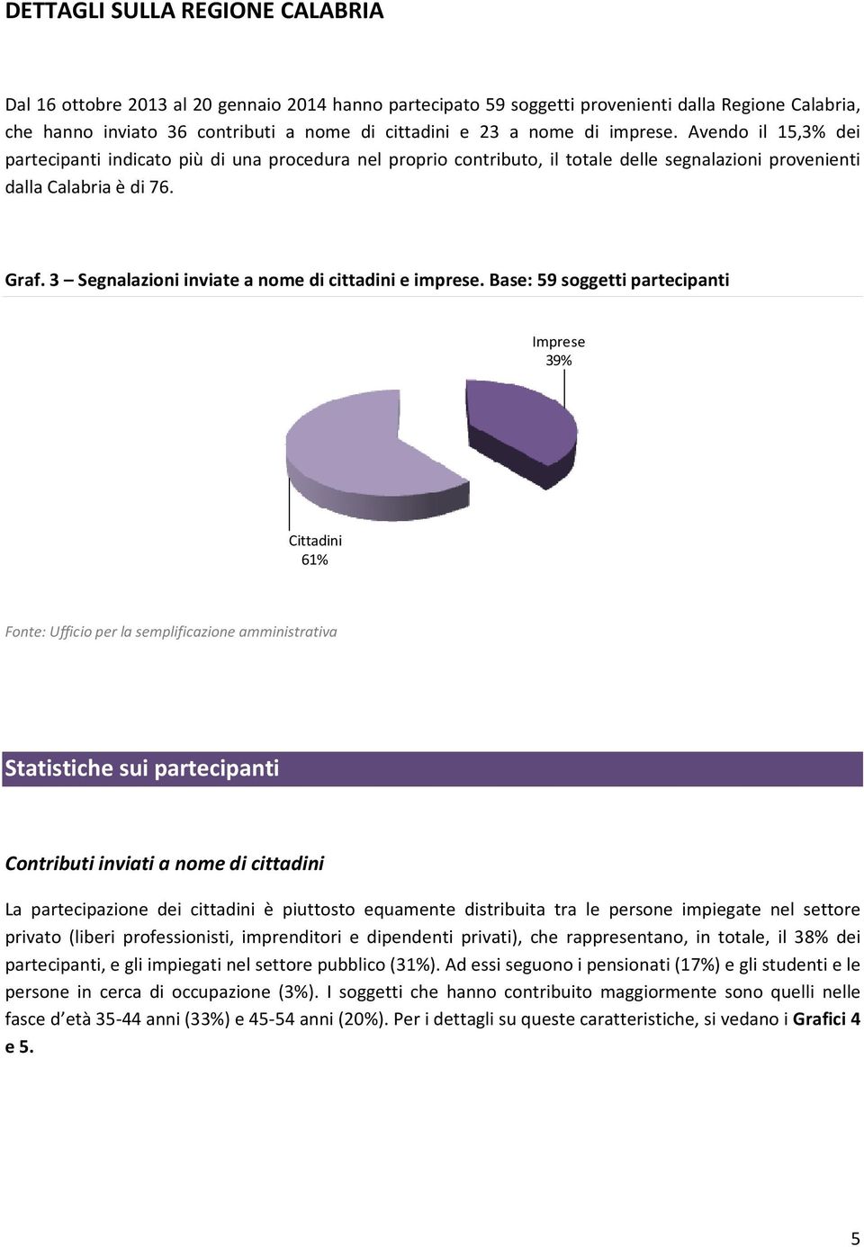 3 Segnalazioni inviate a nome di cittadini e imprese.