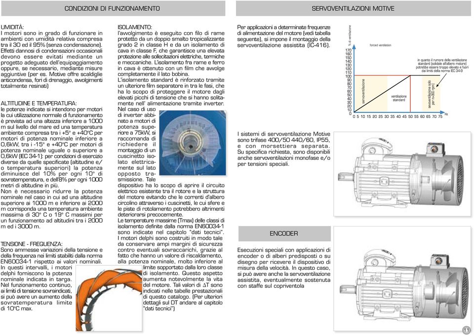 Motive offre scaldiglie anticondensa, fori di drenaggio, avvolgimenti totalmente resinati) ALTITUDINE E TEMPERATURA: le potenze indicate si intendono per motori la cui utilizzazione normale di