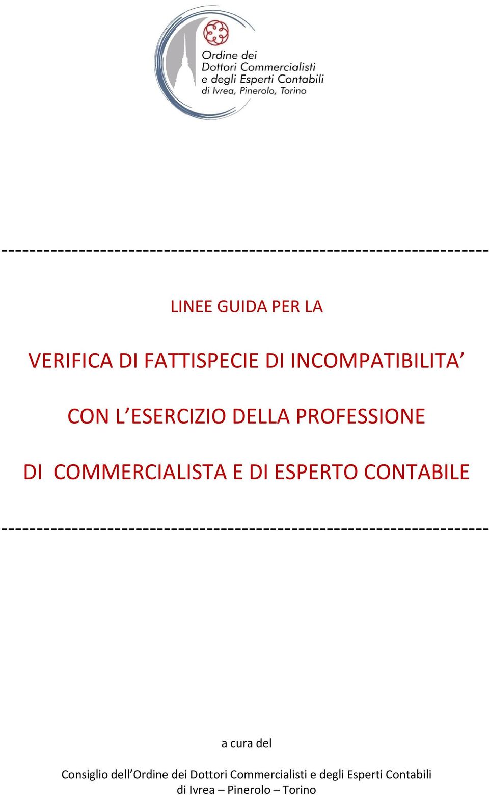 ESPERTO CONTABILE a cura del Consiglio dell Ordine dei