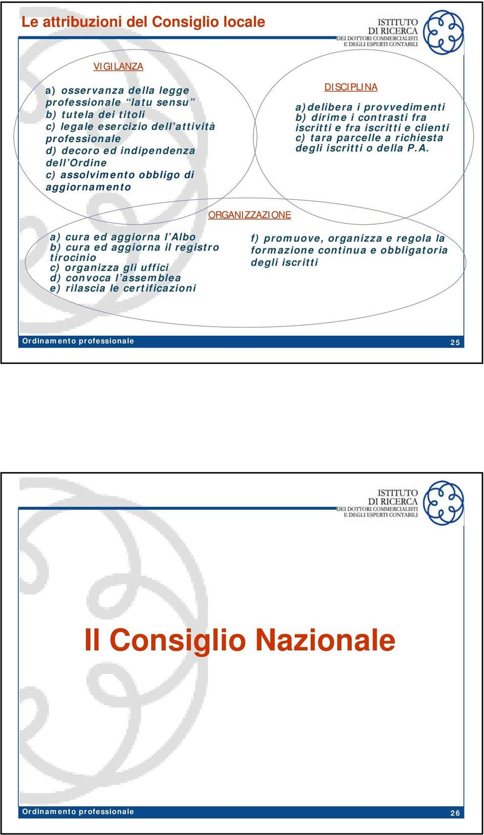 clienti c) tara parcelle a richiesta degli iscritti o della P.A.