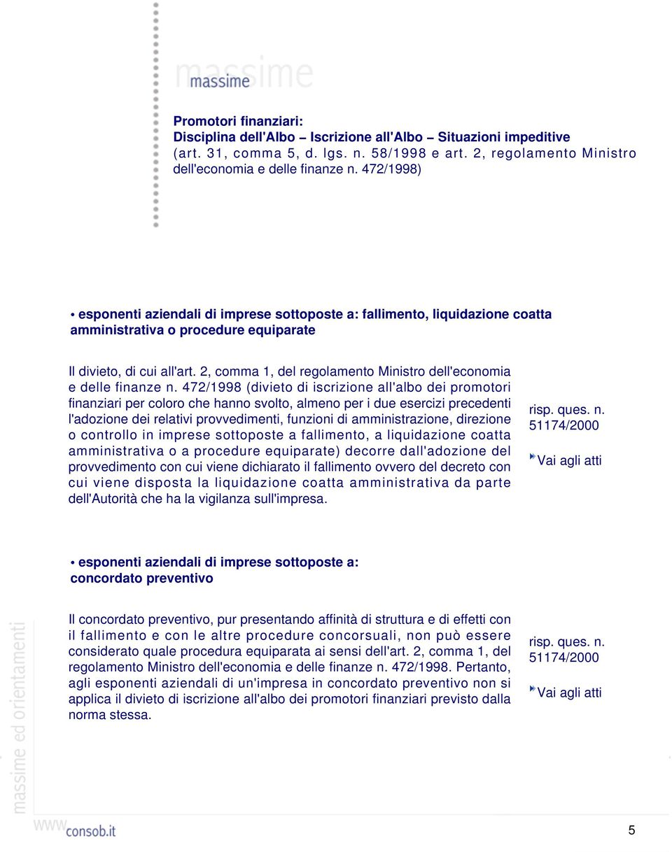 2, comma 1, del regolamento Ministro dell'economia e delle finanze n.