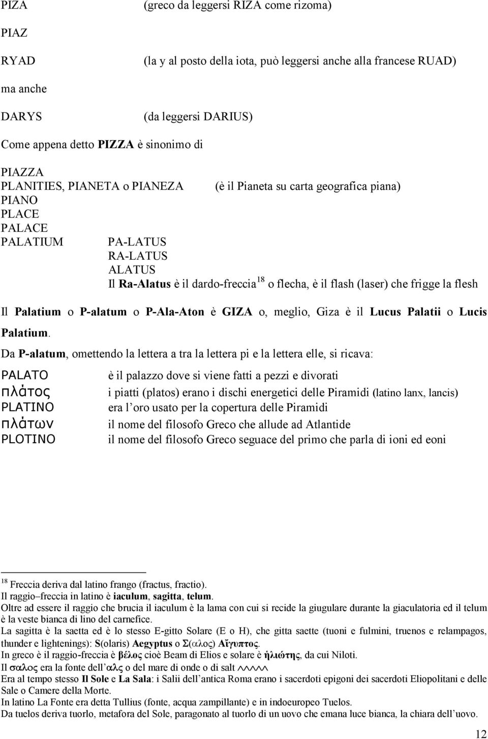 la flesh Il Palatium o P-alatum o P-Ala-Aton è GIZA o, meglio, Giza è il Lucus Palatii o Lucis Palatium.