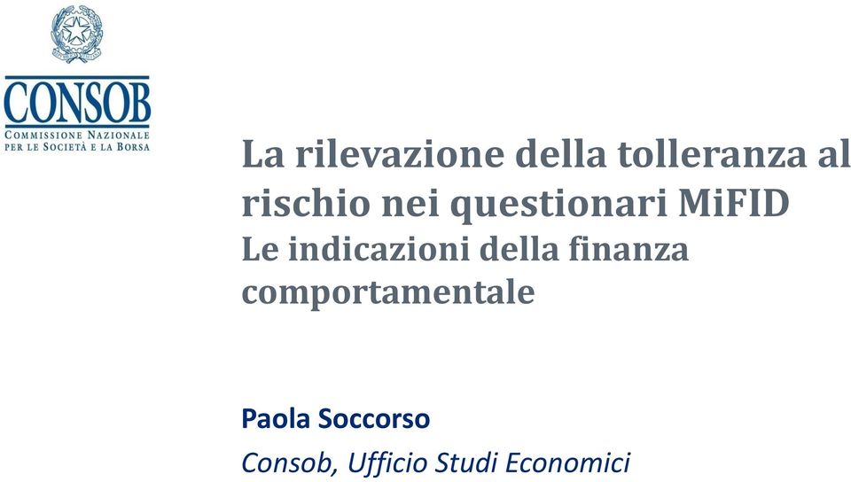 indicazioni della finanza