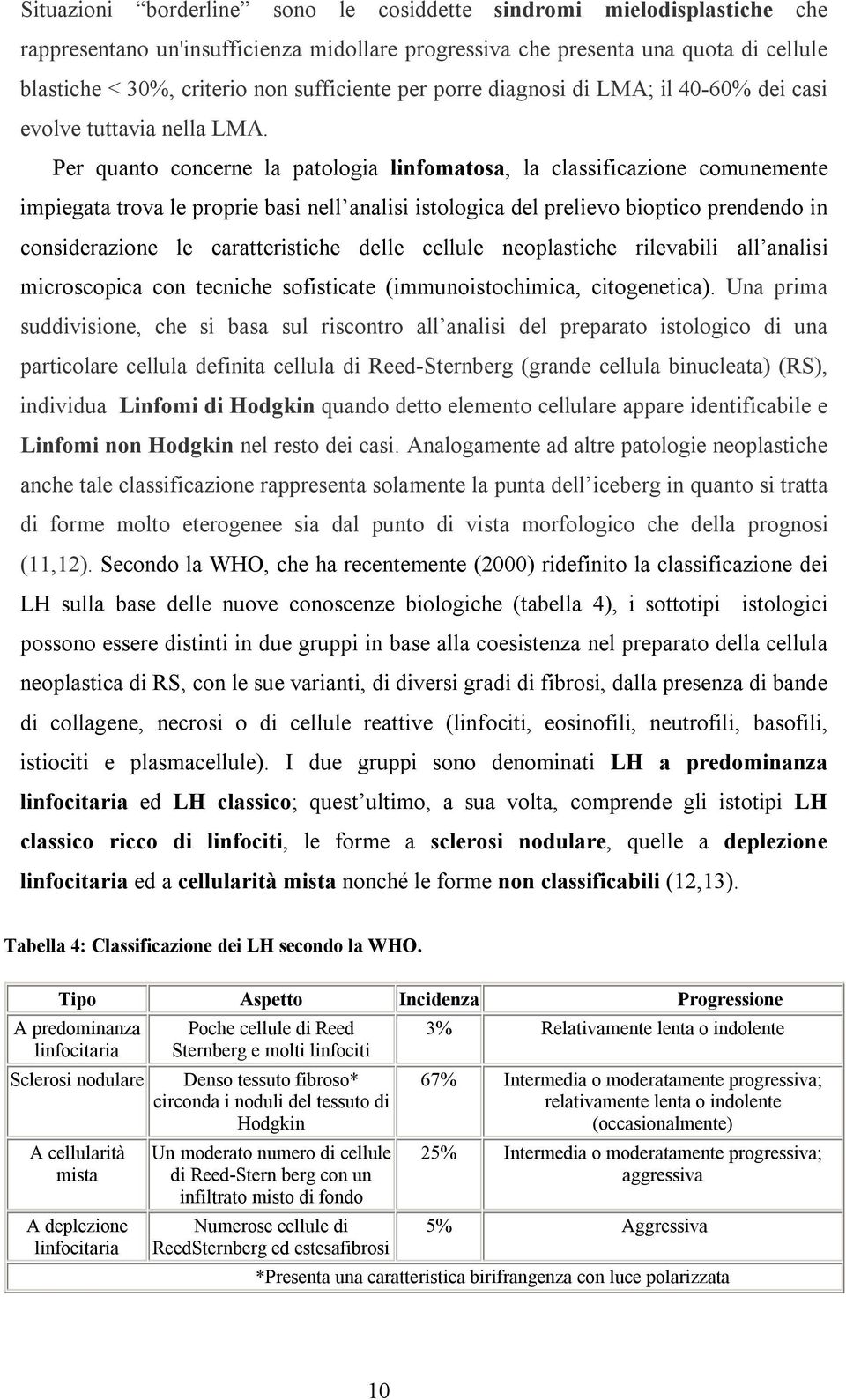 Per quanto concerne la patologia linfomatosa, la classificazione comunemente impiegata trova le proprie basi nell analisi istologica del prelievo bioptico prendendo in considerazione le