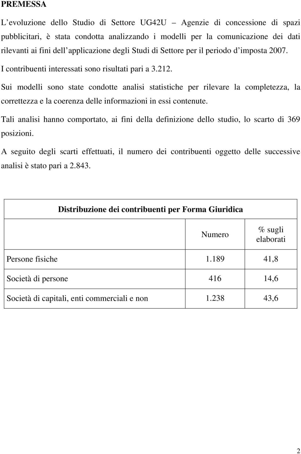 Sui modelli sono state condotte analisi statistiche per rilevare la completezza, la correttezza e la coerenza delle informazioni in essi contenute.