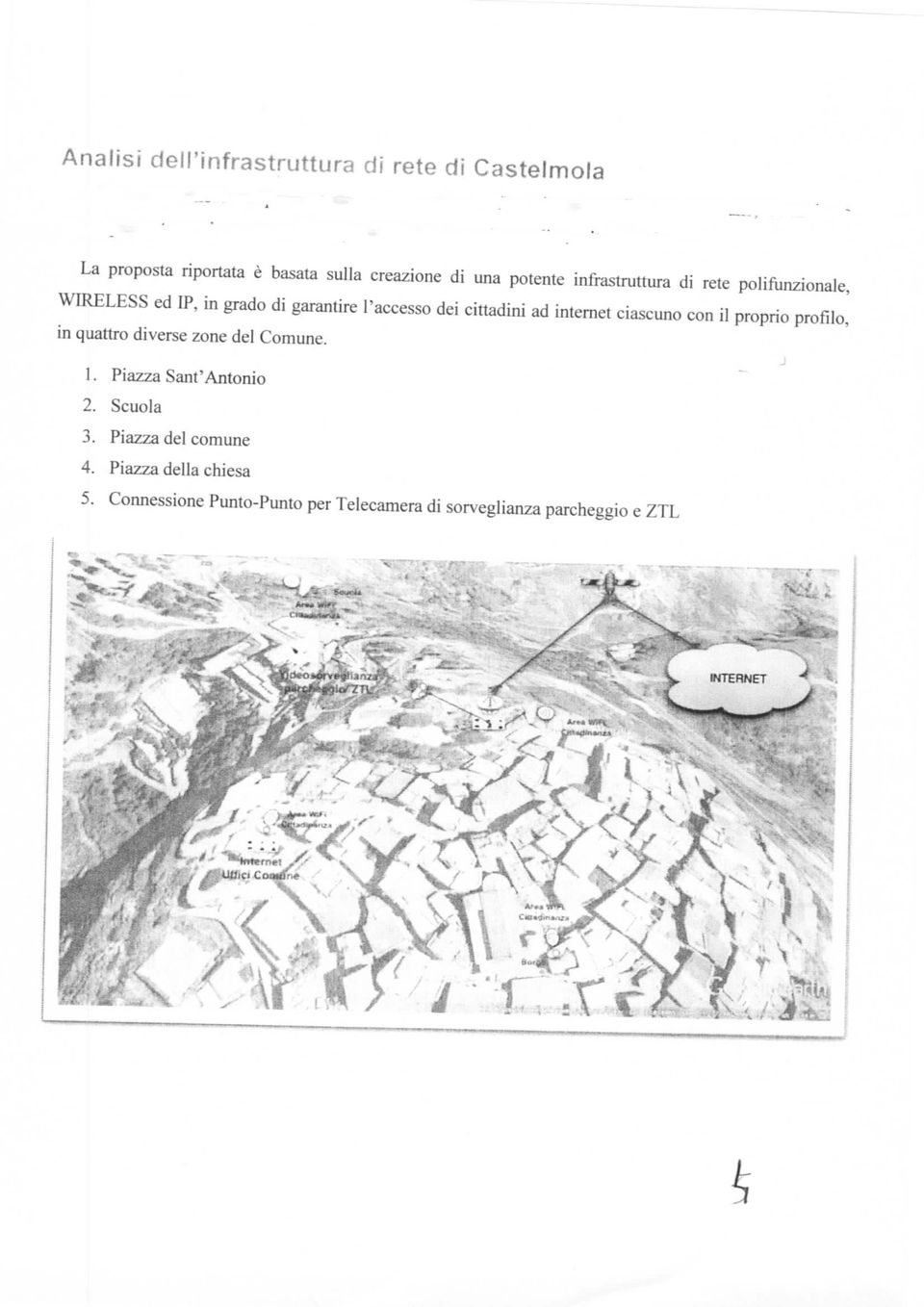 internet ciascuno con il proprio profilo, in quattro diverse zone del Comune. 1. Piazza Sant'Antonio 2.