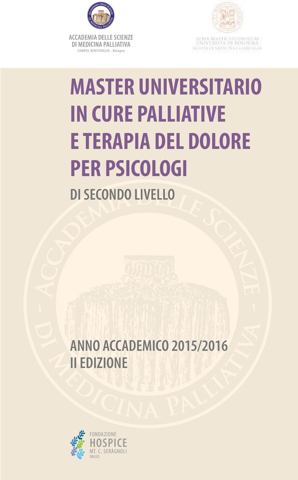 E TERAPIA DEL DOLORE PER PSICOLOGI DI SECONDO LIVELLO ANNO