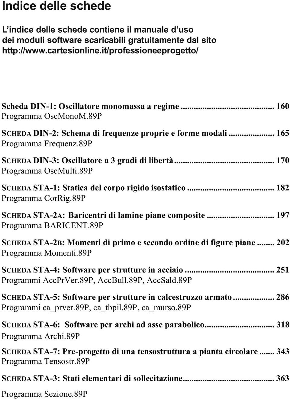 89P SCHEDA DIN-3: Oscillatore a 3 gradi di libertà... 170 Programma OscMulti.89P SCHEDA STA-1: Statica del corpo rigido isostatico... 182 Programma CorRig.