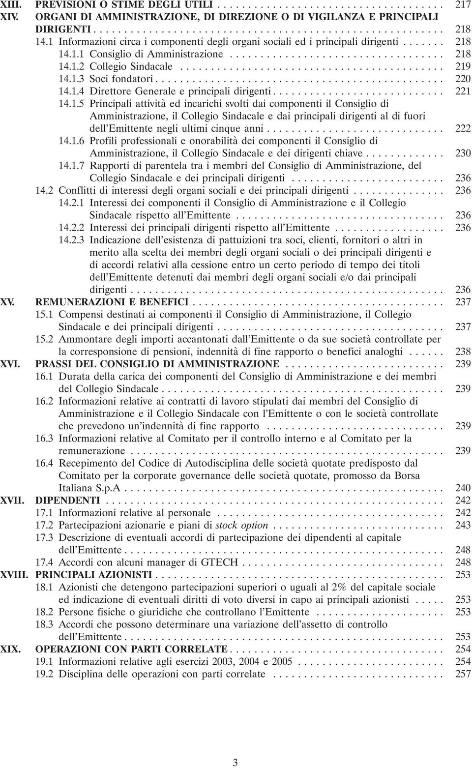 .. 221 14.1.5 Principali attività ed incarichi svolti dai componenti il Consiglio di Amministrazione, il Collegio Sindacale e dai principali dirigenti al di fuori dell Emittente negli ultimi cinque anni.