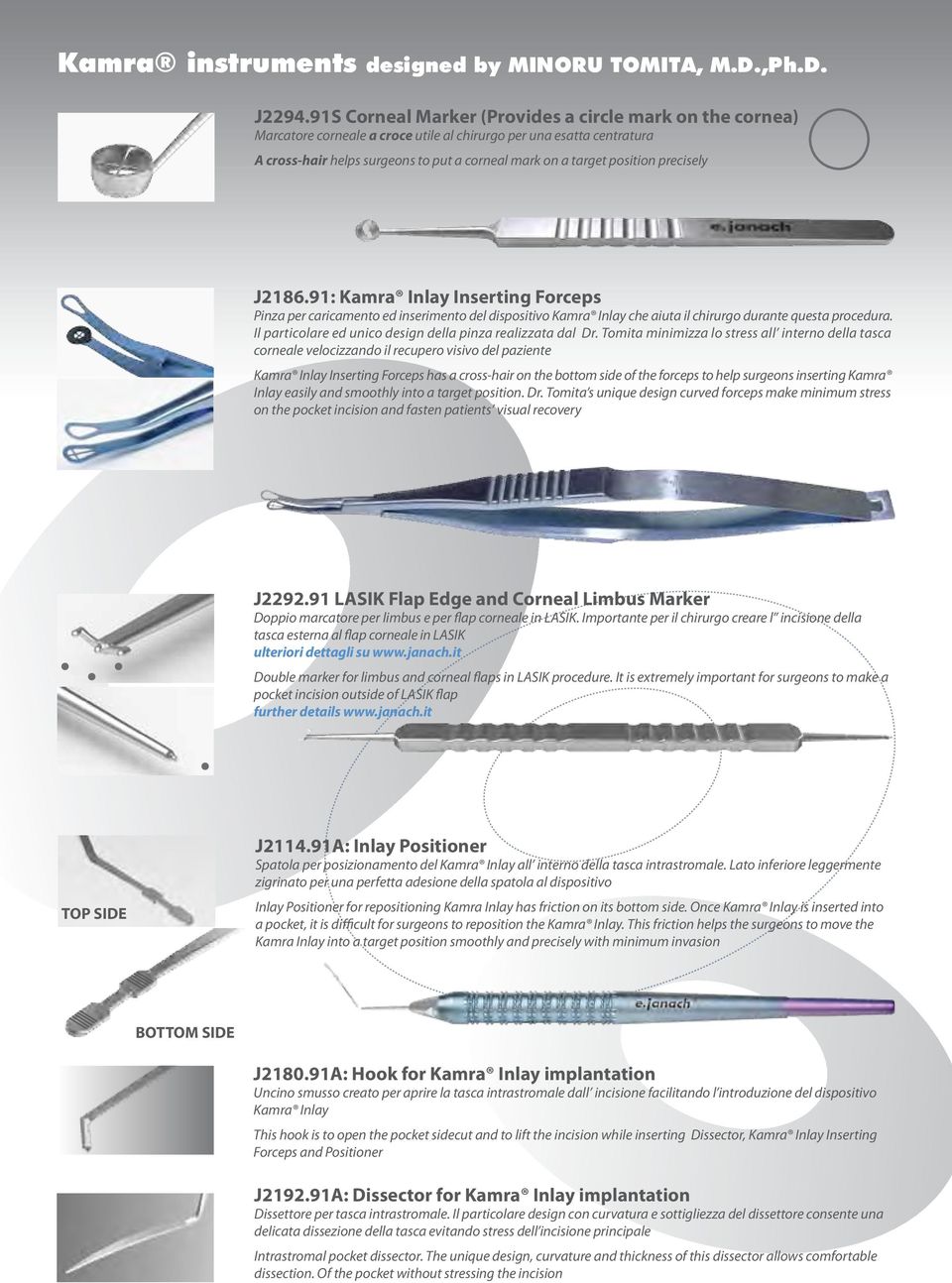 precisely J2186.91: Kamra Inlay Inserting Forceps Pinza per caricamento ed inserimento del dispositivo Kamra Inlay che aiuta il chirurgo durante questa procedura.