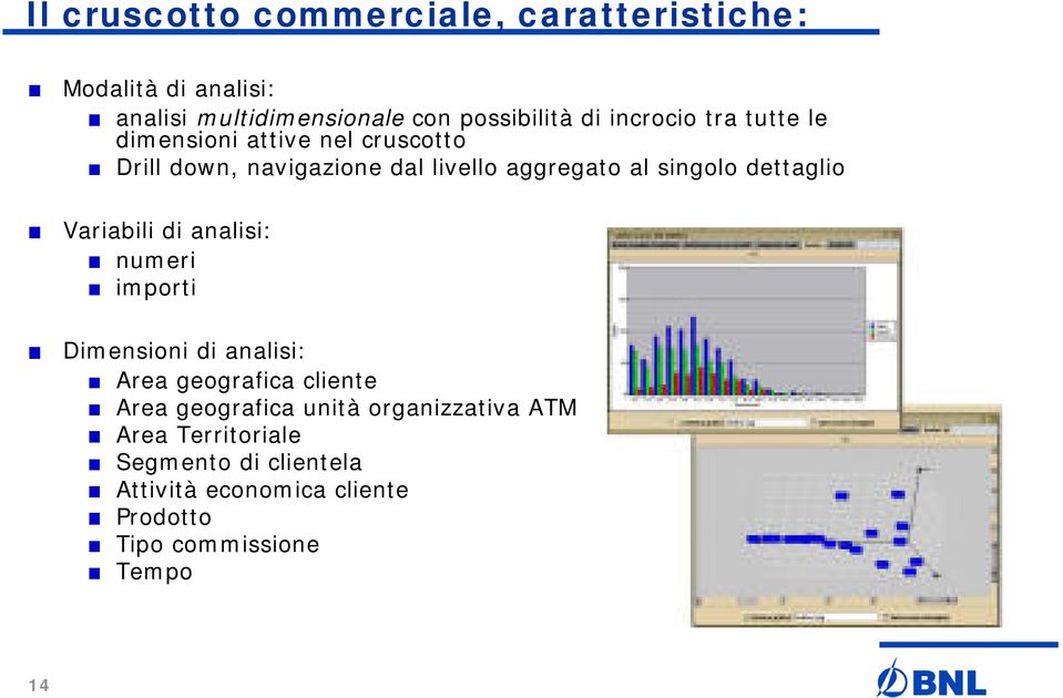 dettaglio Variabili di analisi: numeri importi Dimensioni di analisi: Area geografica cliente Area geografica