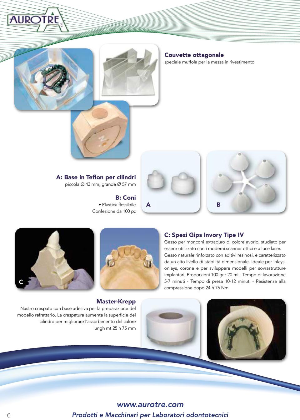 Gesso naturale rinforzato con aditivi resinosi, è caratterizzato da un alto livello di stabilità dimensionale. Ideale per inlays, onlays, corone e per sviluppare modelli per sovrastrutture implantari.