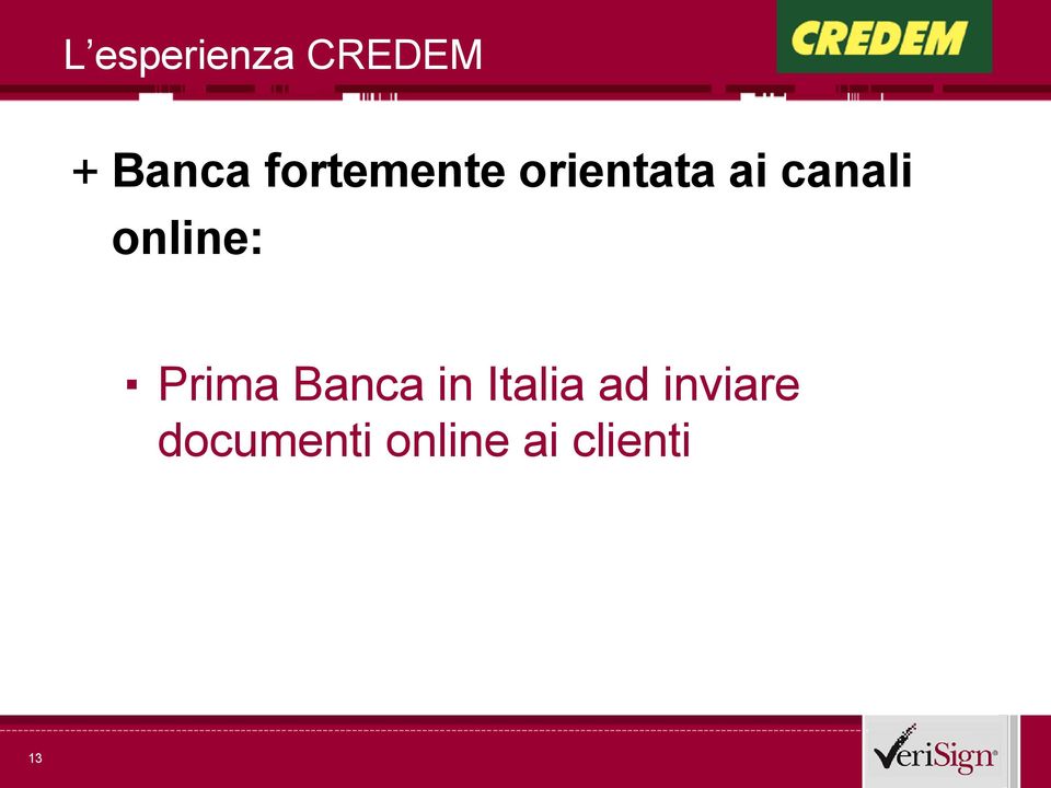 online: Prima Banca in Italia ad