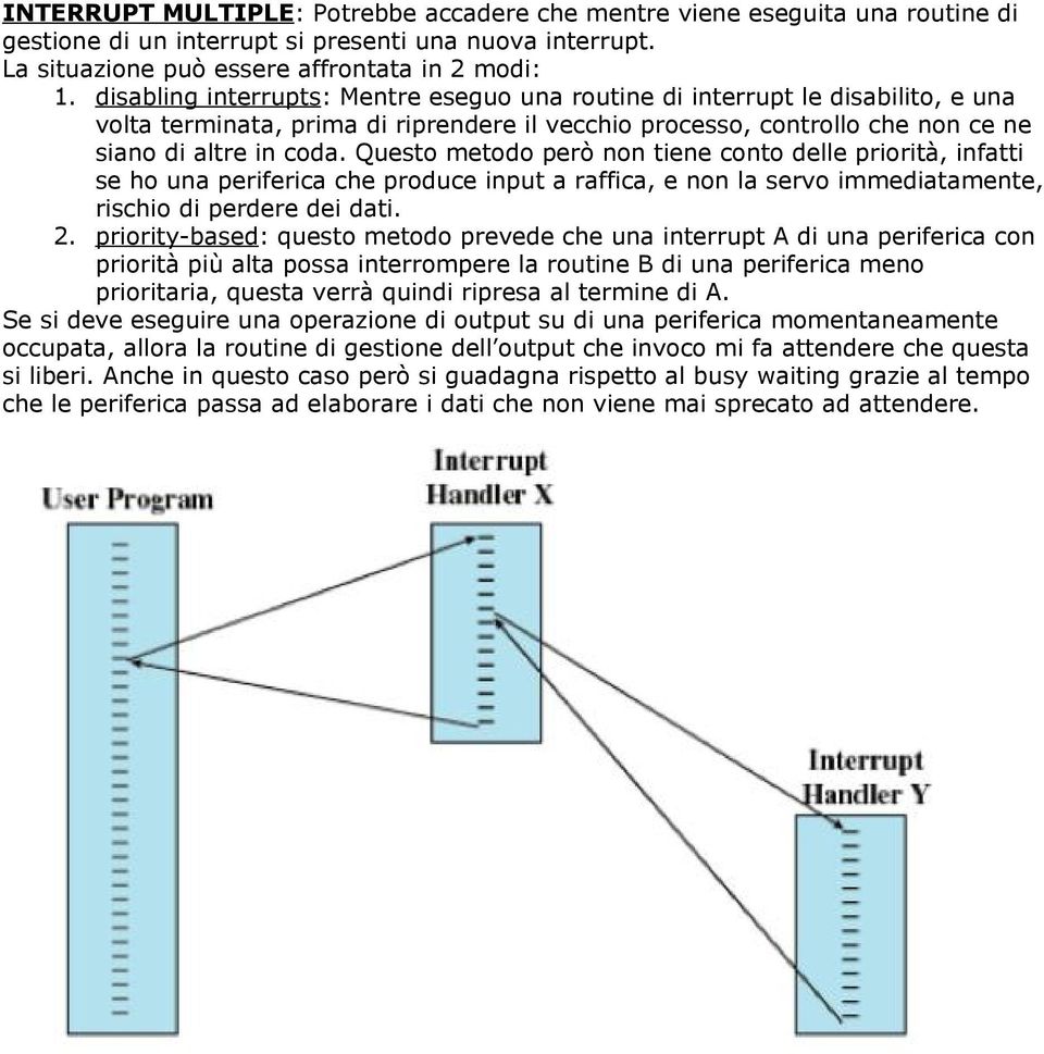 Questo metodo però non tiene conto delle priorità, infatti se ho una periferica che produce input a raffica, e non la servo immediatamente, rischio di perdere dei dati. 2.